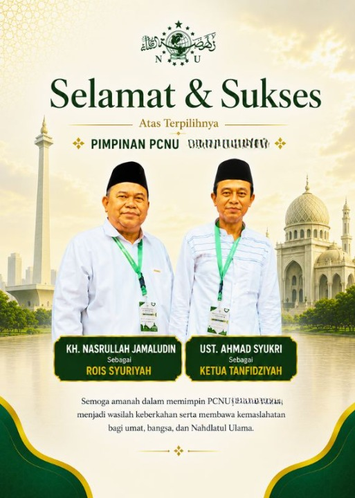 PCNU  Pengurus Cabang Kabupaten Manggarai Barat Rois Syuriyah KH Nasrullah Jamaludin dan Ketua Tanfidziyah Ust Ahmad Syukri
